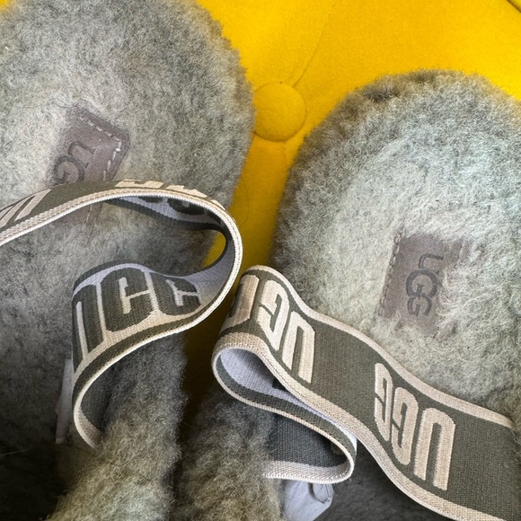 UGG Women's Fluff Yeah Women's Slide Wedge Sandals - Charcoal - Picture 7 of 8